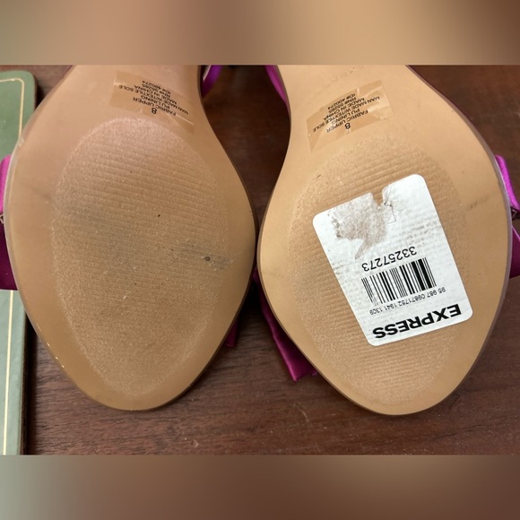 NWT Express Purple Satin Bow Rhinestone Stilettos with Crystals - Picture 8 of 8